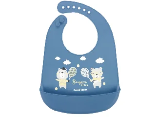 Canpol babies Szilikon zsebes előke, BONJOUR PARIS - tengerészkék