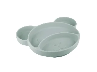 Canpol babies Szilikonos, osztott tányér tapadókoronggal, Mackó - zöld