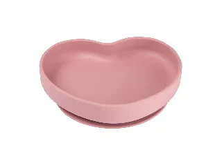 Canpol babies Szilikonos tányér tapadókoronggal, HEART - pink