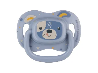 Canpol babies Szilion szimmetrikus cumi, 6-18hó, 1db, CUTE ANIMALS - kék