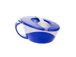 Canpol babies Tál kanállal és fedéllel, 350ml, LITTLE COW - kék