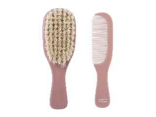 Canpol babies Természetes sörtés hajkefe és fésű GOLD - rózsaszín