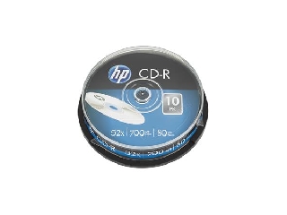 CD-R lemez, 700MB, 52x, 10 db, hengeren, HP