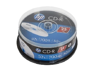 CD-R lemez, 700MB, 52x, 25 db, hengeren, HP