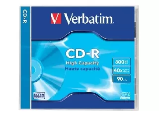 CD-R lemez, 800MB, 90min, 40x, 1 db, normál tok, VERBATIM