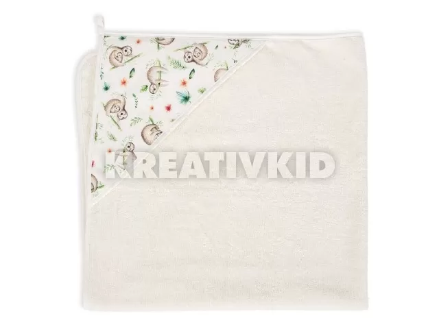 Ceba fürdõlepedõ kapucnis 100x100cm Lazy lajhárok krém