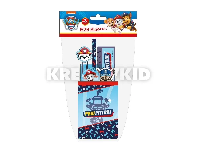 Ceruzatartó 7 db-os szett Mancs őrjárat (ceruza, radír, vonalzó, hegyező, jegyzetfüzet, csipesz)