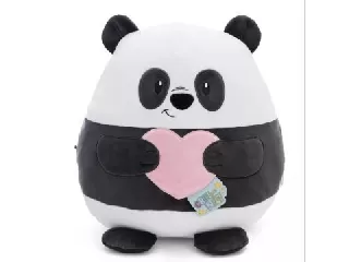 Chill-Nici: Panda szívvel plüssfigura - 30 cm