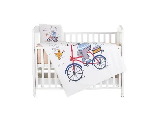 Chipolino 5 részes ágynemű garnitúra - bear with bicycle