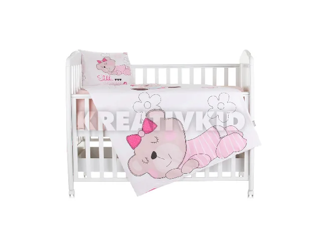 Chipolino 5 részes ágynemű garnitúra - pink bear