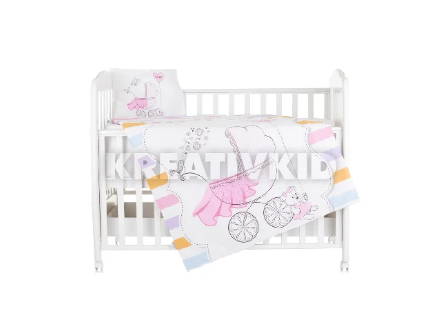 Chipolino 5 részes ágynemű garnitúra - pink heart