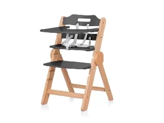 Chipolino Cacao 2az1-ben fa etetőszék - Graphite wood