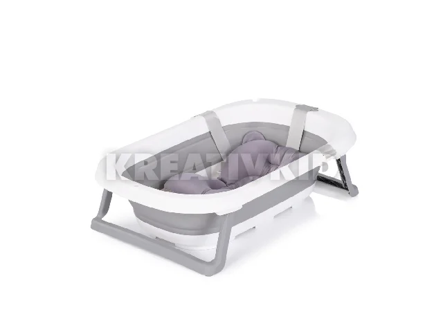 Chipolino Isla összecsukható kád hálós babatartóval 81 cm - Grey