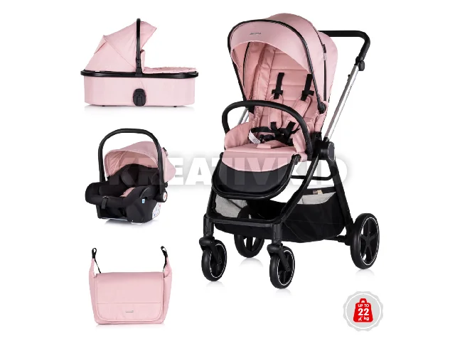 Chipolino Marbella 3 az 1-ben babakocsi - Pink Marshmallow