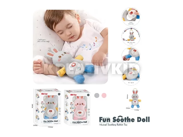 Chipolino nyugtató nyuszi figura zenével és fénnyel -halvány rózsaszín