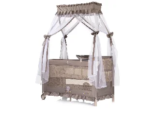Chipolino Palace multifunkciós utazóágy baldachinnal - Bear beige
