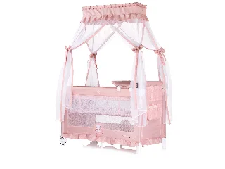 Chipolino Palace multifunkciós utazóágy baldachinnal - Cat pink