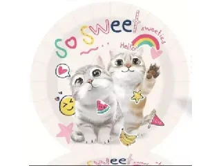 Cica mintás papírtányér - 10 db-os