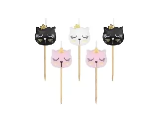 Cicafejek születésnapi tortagyertyák, 5 db