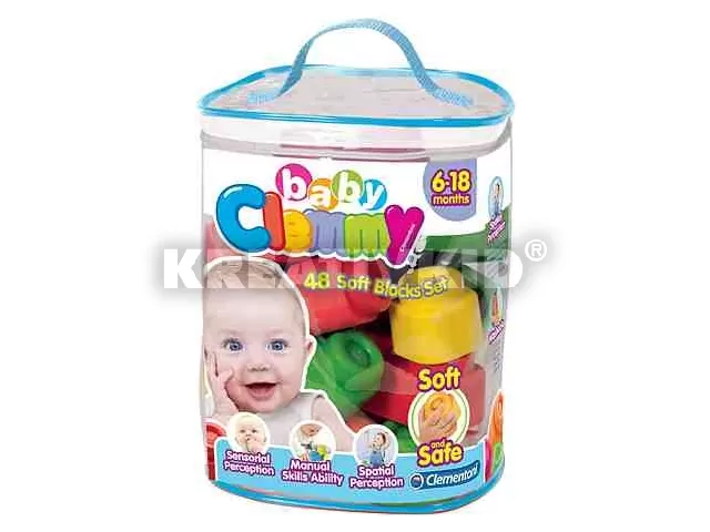 Clemmy Baby - Puha építőjáték szett táskában - 48 db-os