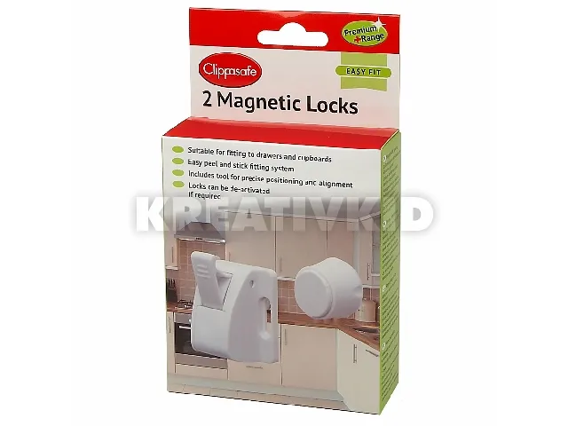 Clippasafe Mágneses fiók-, és szekrényzár 2db 1 kulcs fehér 71/4