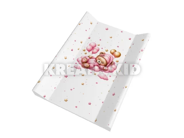 Color pelenkázó lap puha 2 oldalú 70x50cm Maci lány rózsaszín