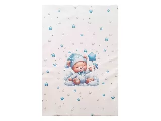 Color pelenkázó lap sík 70x50cm Maci fiú kék