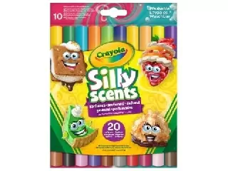 Crayola Silly Scents: Kétoldalú, tompahegyű filctoll készlet - 10 db-os