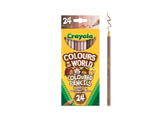 Crayola: Sokszínű Világ, bőrszín árnyalatú színes ceruza készlet - 24 db-os