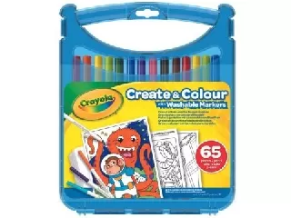 Crayola: SuperTips kimosható filctoll és papír készlet - 65 db-os