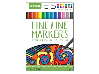 Crayola színes vékony filctoll 12 db-os felnőtt színezőhöz