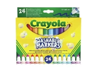 Crayola: Tompahegyű, lemosható filctoll - 24 db-os