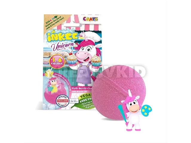 Craze Inkee vegán fürdőgolyó csomag unikornis figurával, banán aromával