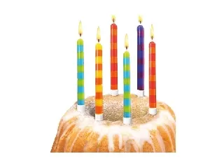 Csíkos, 12 darabos gyertya csomag