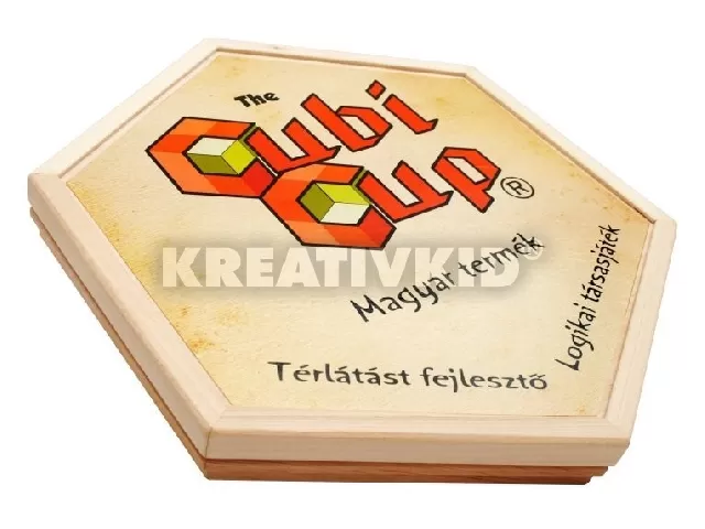 CubiCup háromszemélyes logikai társasjáték (fadobozos)
