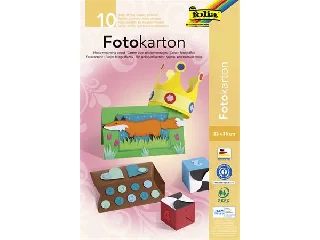 Dekorkarton, 2 oldalas, 22x33 cm, 300 g, 10 lap, FOLIA, vegyes színek