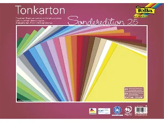 Dekorkarton, 2 oldalas, 50x70cm, 220 g, 25 lap, FOLIA, vegyes színek