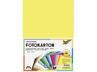 Dekorkarton, 2 oldalas, A4, 300 g, 25x2 lap, FOLIA, vegyes színek