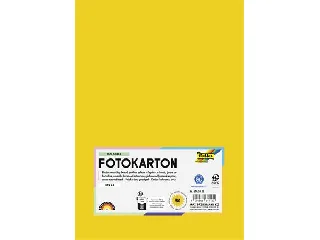 Dekorkarton, 2 oldalas, A4, 300 g, 50 lap, FOLIA, aranysárga