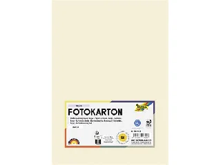 Dekorkarton, 2 oldalas, A4, 300 g, 50 lap, FOLIA, bézs