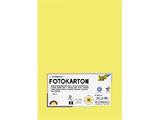 Dekorkarton, 2 oldalas, A4, 300 g, 50 lap, FOLIA, citromsárga