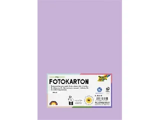 Dekorkarton, 2 oldalas, A4, 300 g, 50 lap, FOLIA, halvány orgonalila