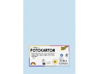 Dekorkarton, 2 oldalas, A4, 300 g, 50 lap, FOLIA, jégkék