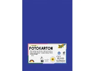 Dekorkarton, 2 oldalas, A4, 300 g, 50 lap, FOLIA, mélykék