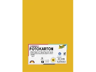 Dekorkarton, 2 oldalas, A4, 300 g, 50 lap, FOLIA, mélysárga