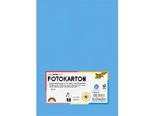 Dekorkarton, 2 oldalas, A4, 300 g, 50 lap, FOLIA, óceánkék