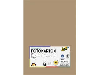 Dekorkarton, 2 oldalas, A4, 300 g, 50 lap, FOLIA, őzbarna