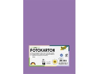 Dekorkarton, 2 oldalas, A4, 300 g, 50 lap, FOLIA, sötét orgonalila