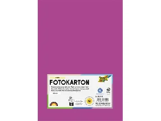 Dekorkarton, 2 oldalas, A4, 300 g, 50 lap, FOLIA, sötétrózsaszín