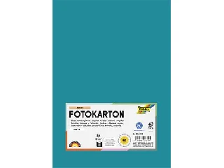 Dekorkarton, 2 oldalas, A4, 300 g, 50 lap, FOLIA, türkiz